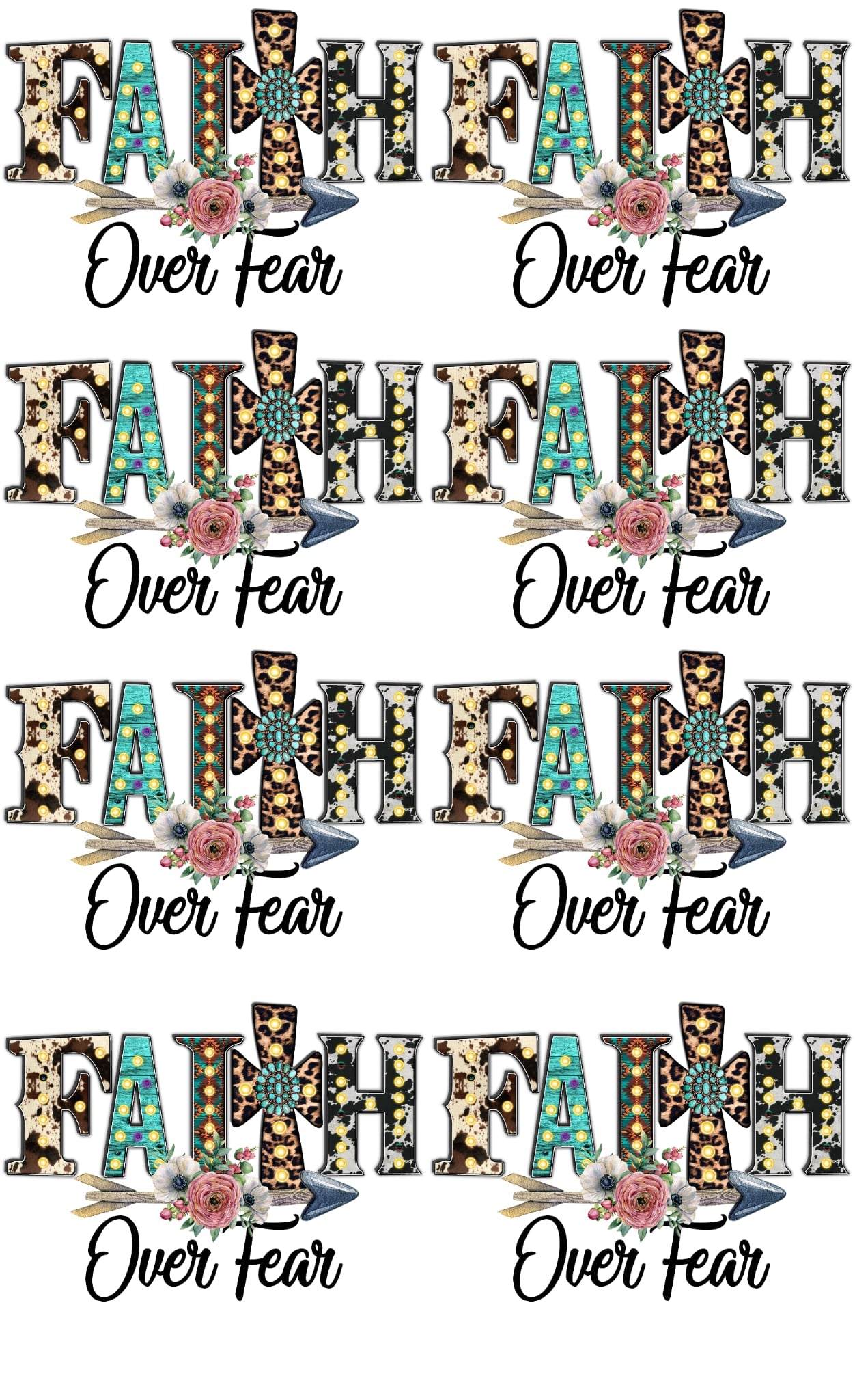 faith over fear 36 inch gang sheet