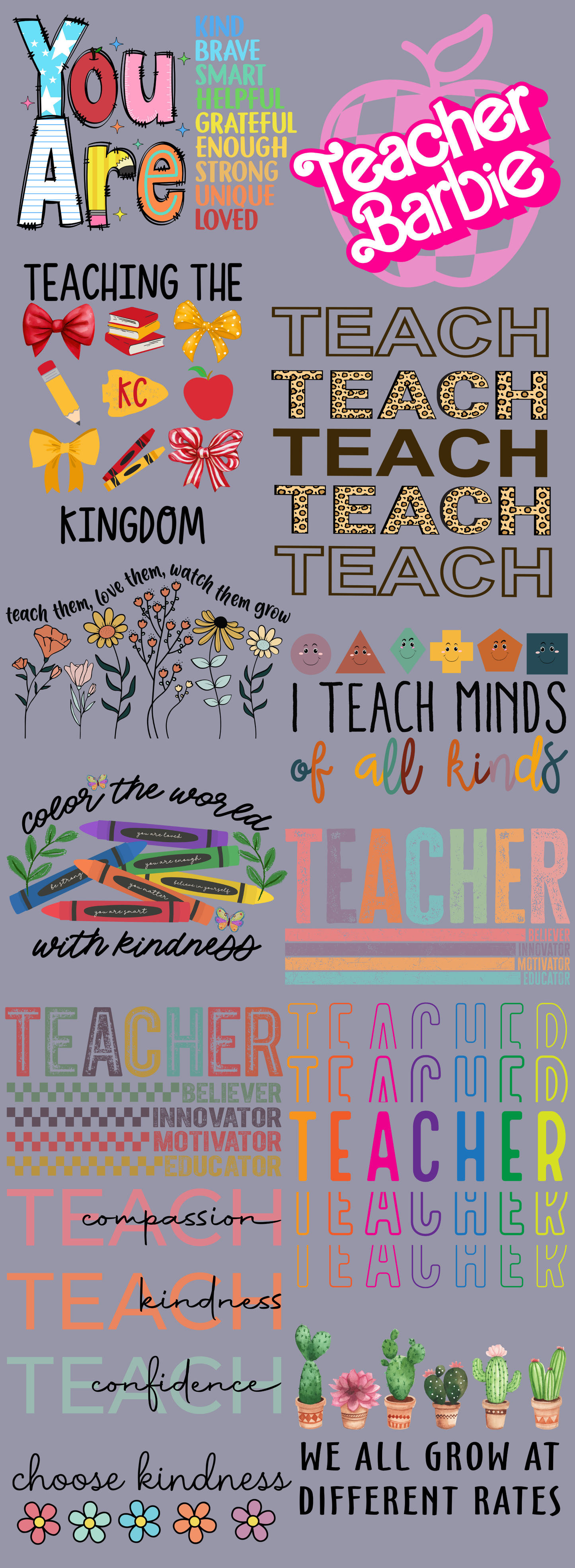 Teacher/ School 60 inch premade gangsheet