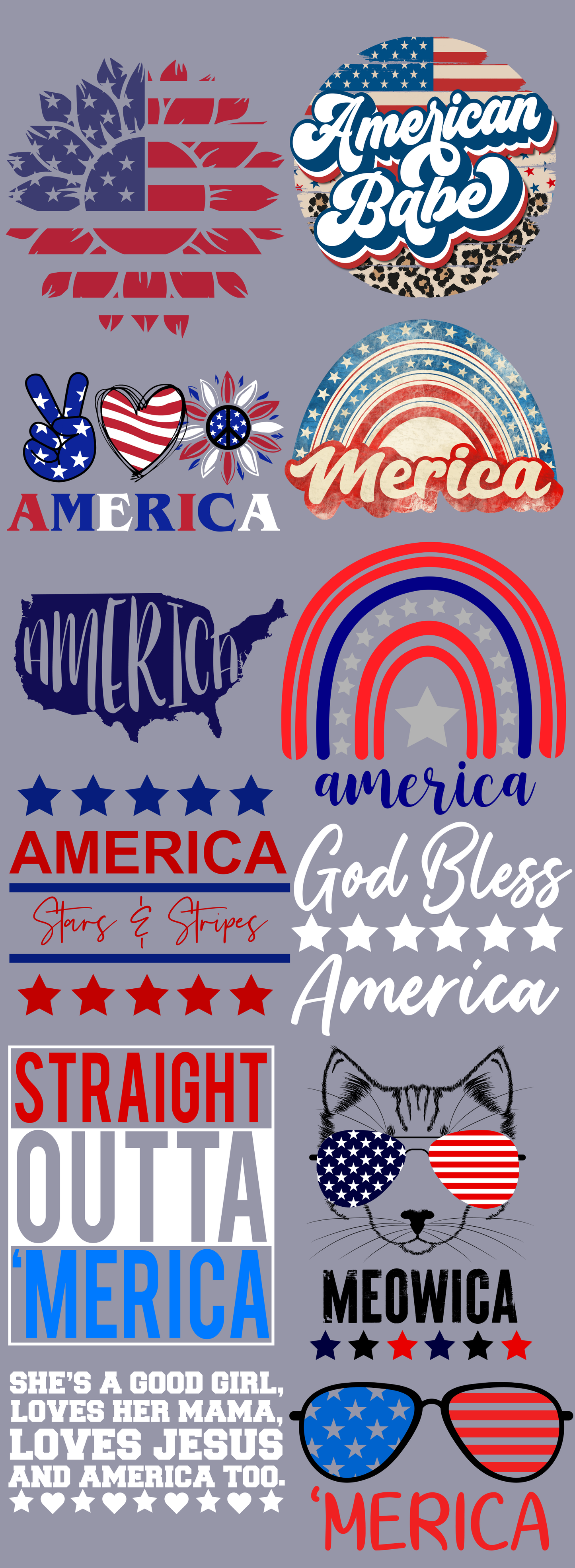 4th of July 60 inch premade gangsheet