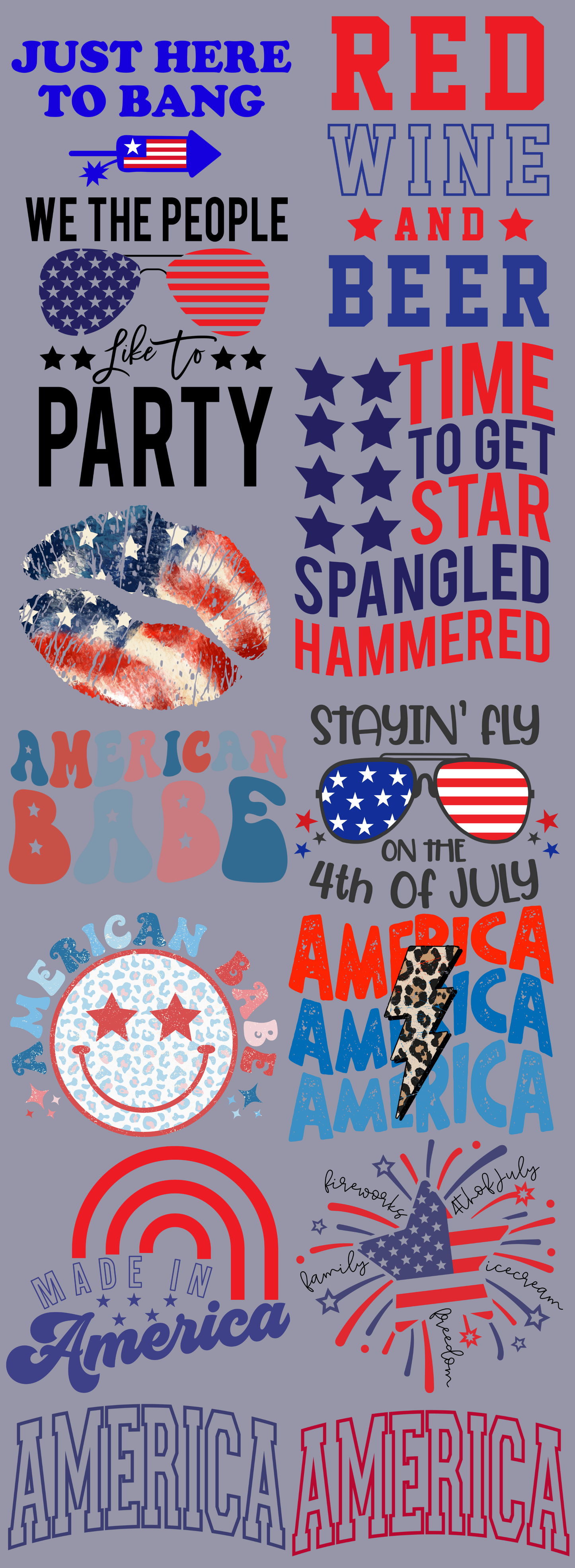 4th of July 60 inch premade gangsheet
