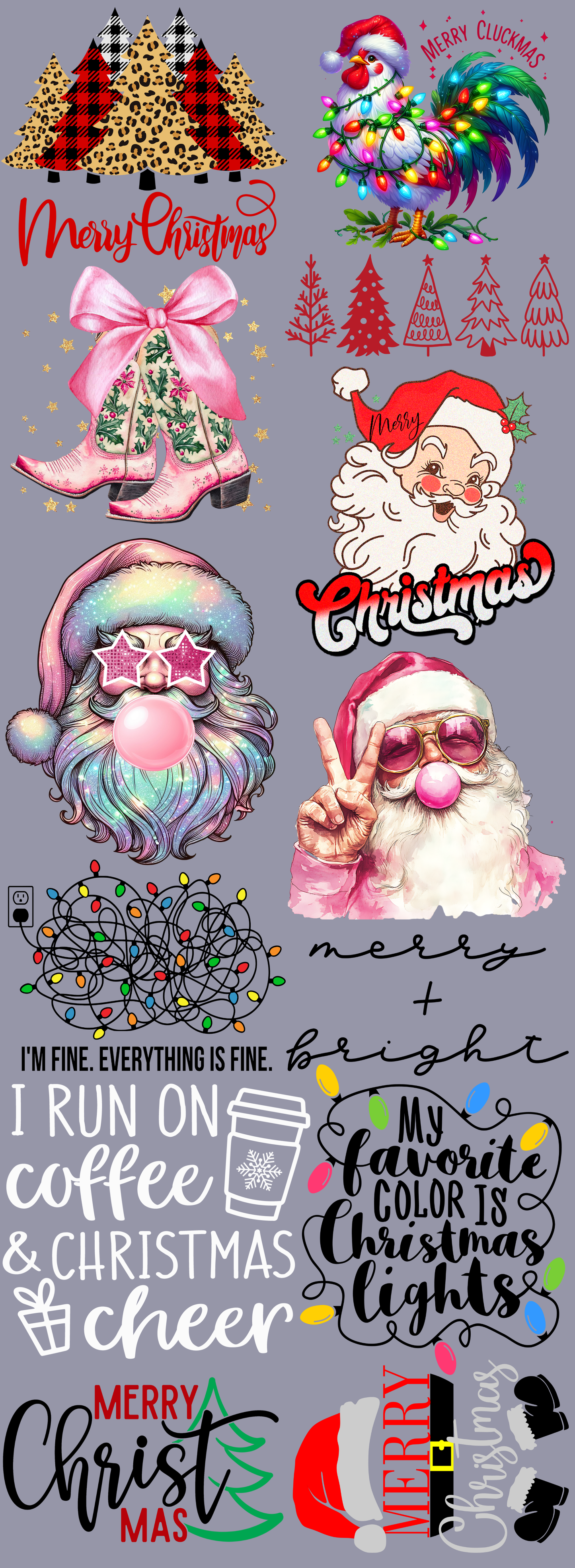 Christmas 60 inch premade gangsheet