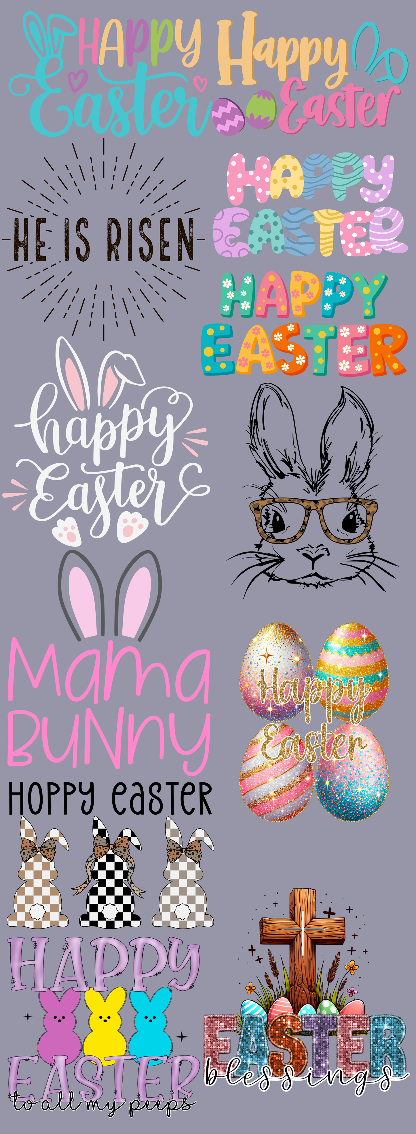 Easter 60 inch premade gangsheet