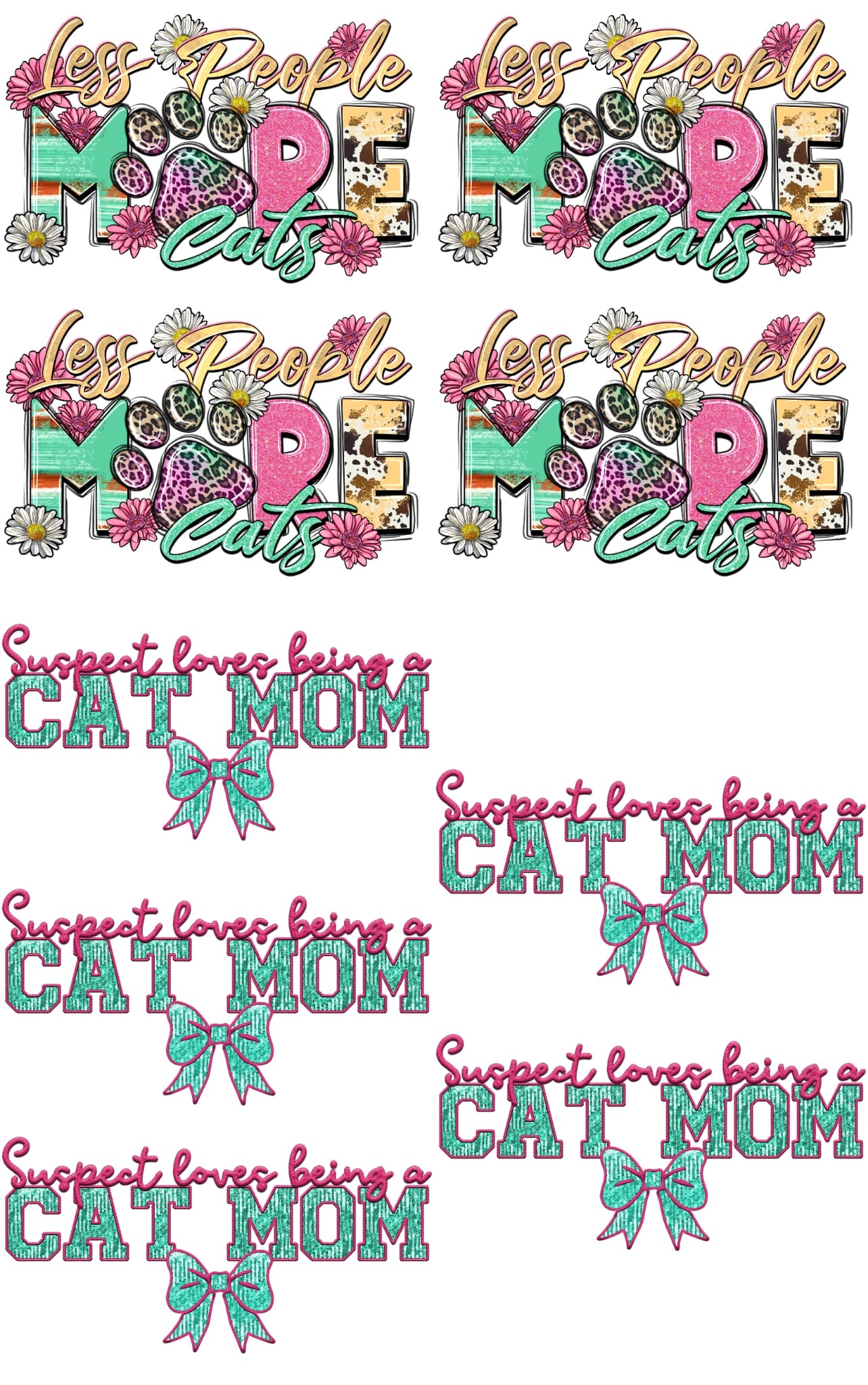 Cat mom life 36 inch gang sheet