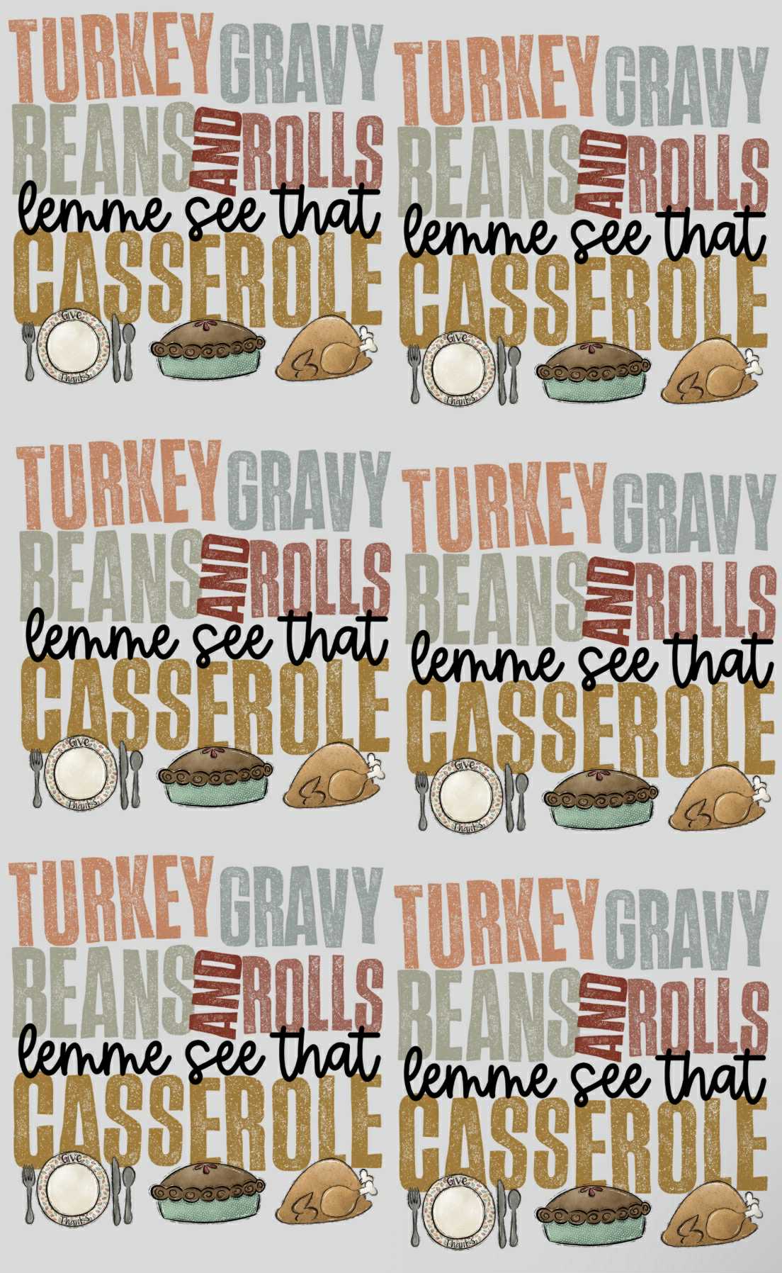 Premade Gang Sheet Thanksgiving Dinner