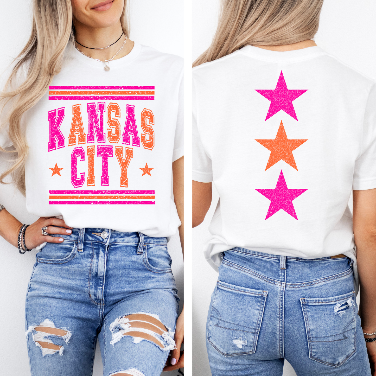 Kansas City Vintage Hot Pink and Orange