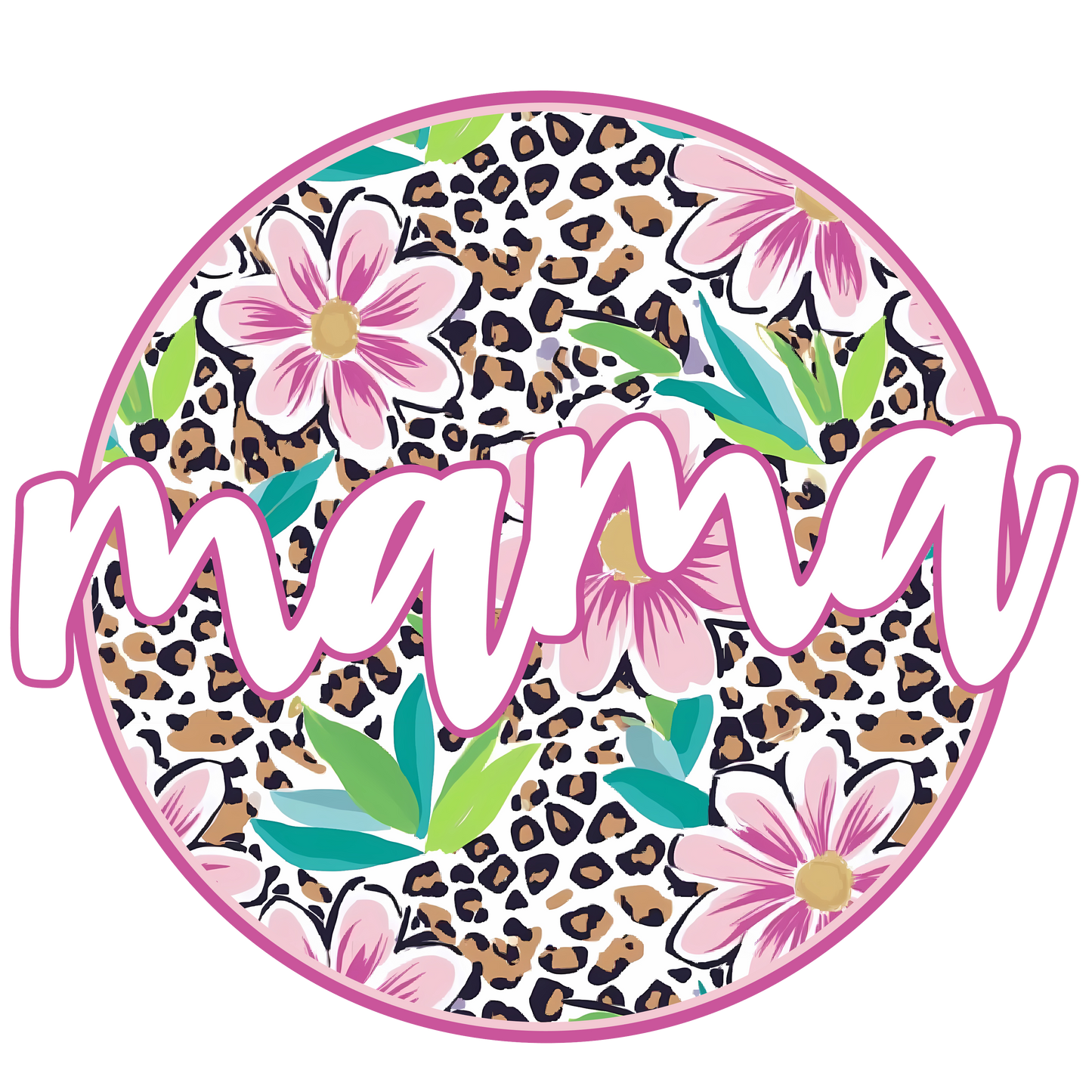 Mama Circle Floral Leopard