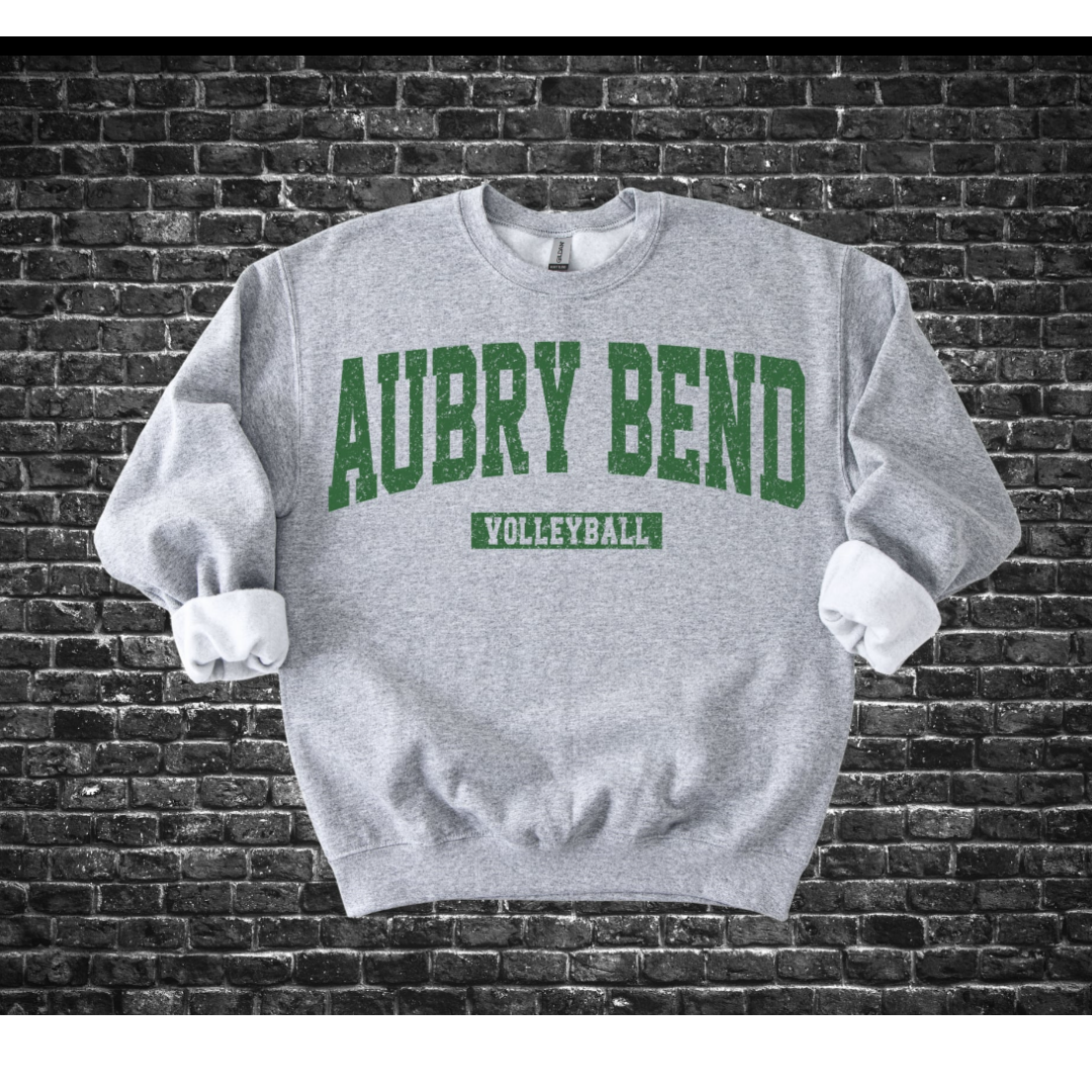 Aubrey Bend Middle School Volleyball Green Text