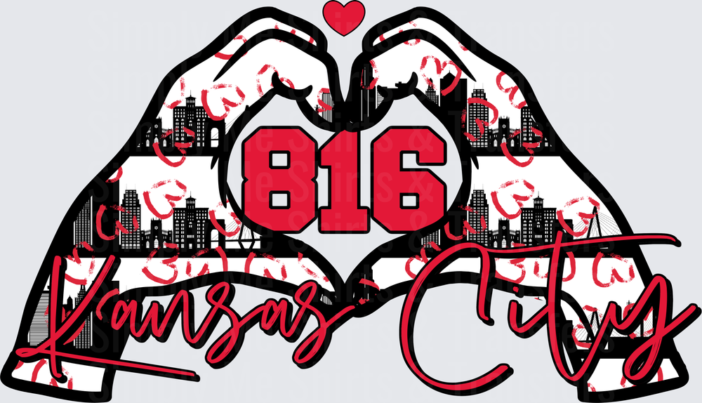 Kansas City 816 Lips with Skyline and Heart Design