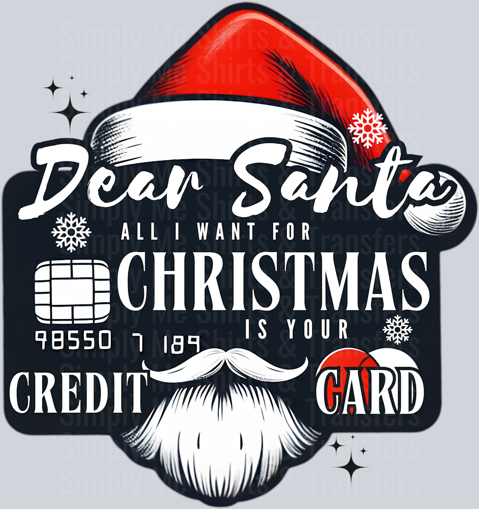DEAR SANTA ALL I WANT FOR CHRISTMAS IS YOUR CREDIT CARD