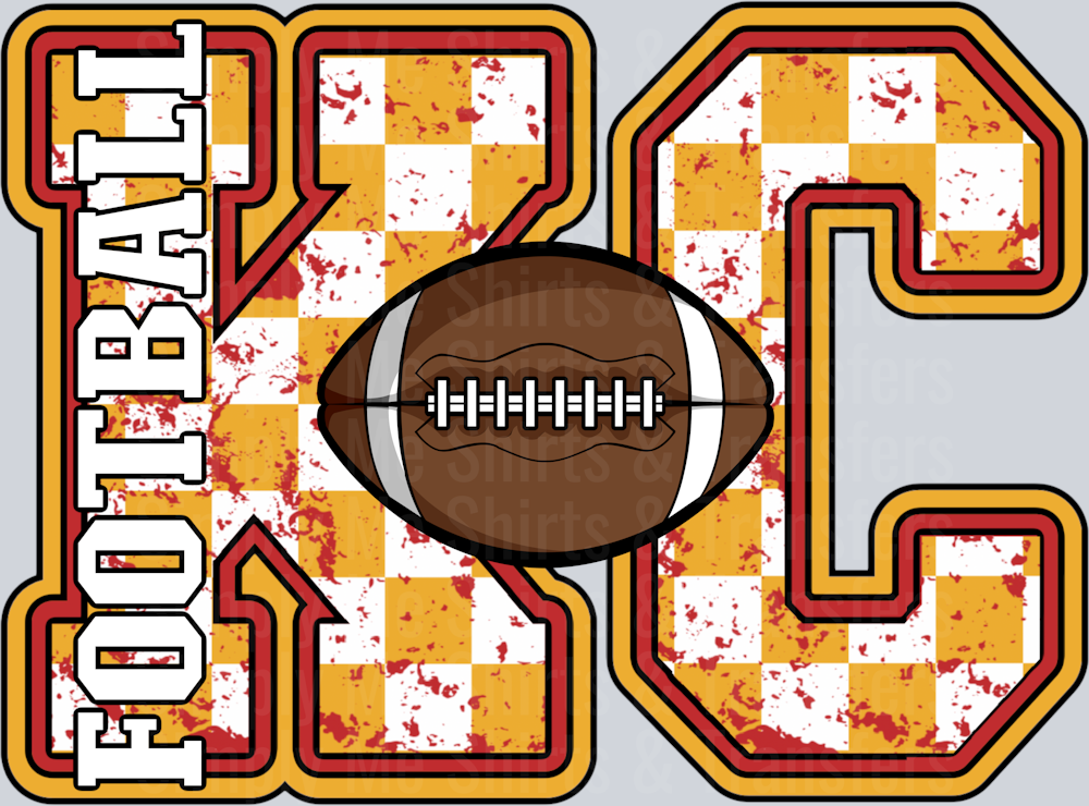KC FOOTBALL Checker RED GOLD