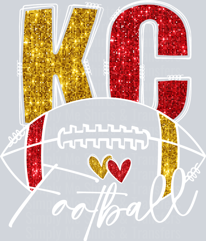 KC Football Sparkle Wht Reverse