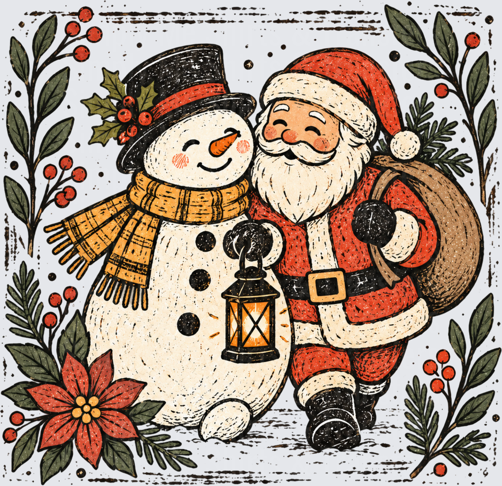 Santa and Snowman