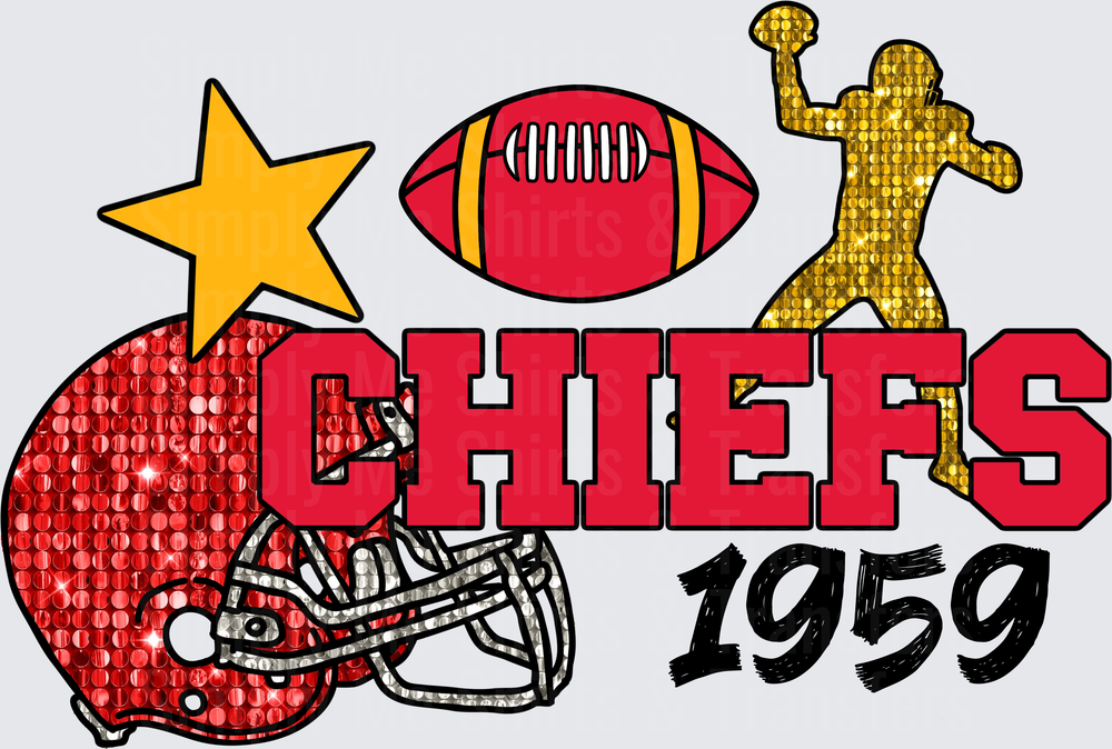 Kansas City Chiefs 1959 Vintage Football Helmet Star Design