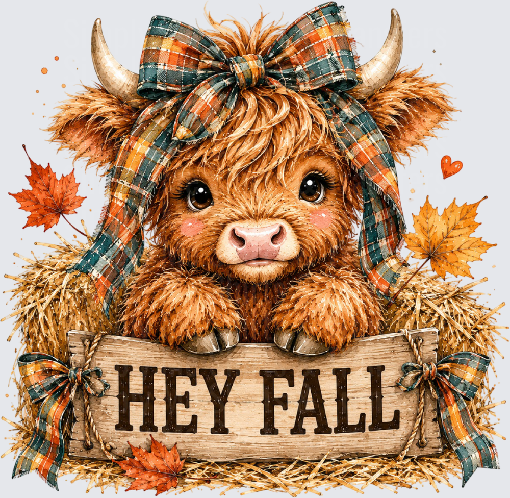 Hey Fall Highland Cow