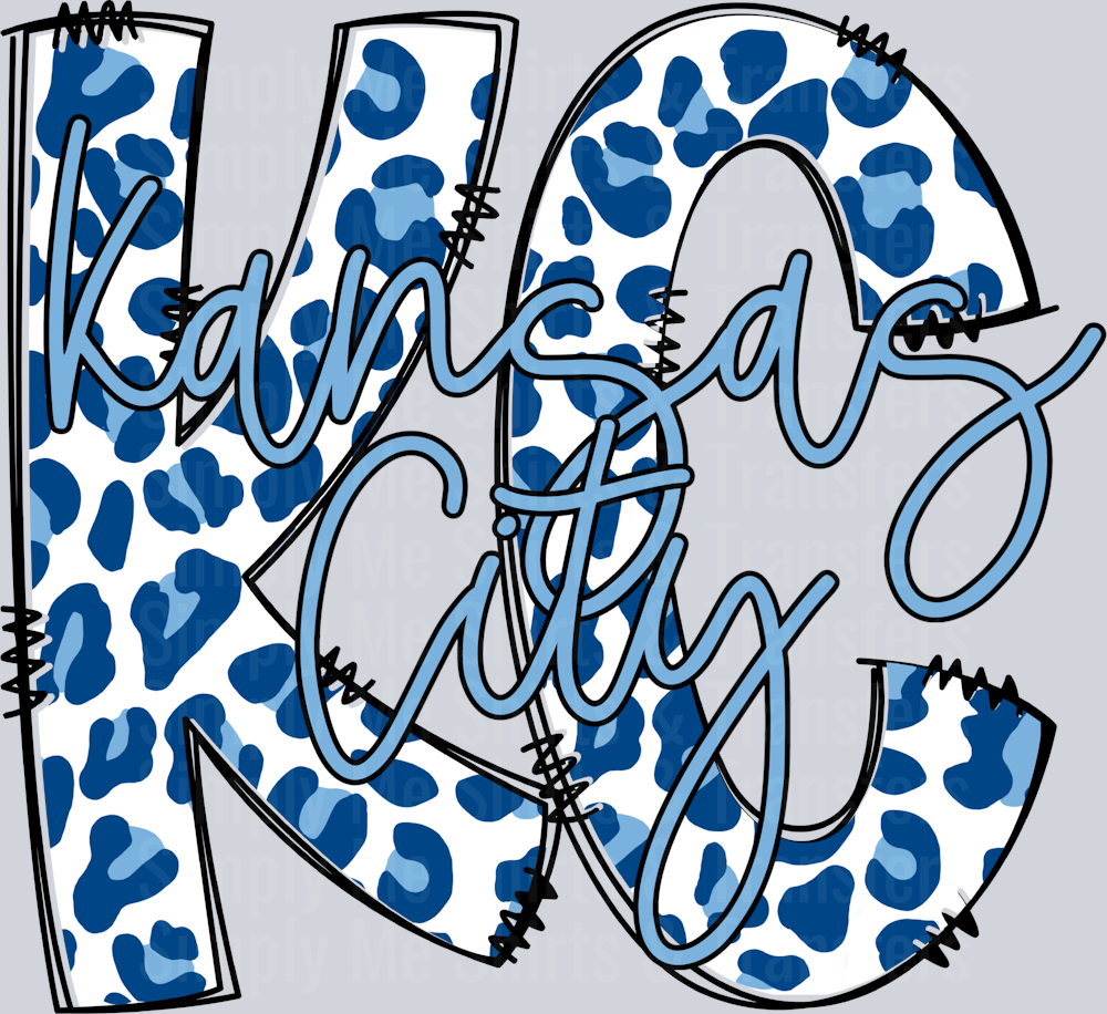 KC Blue Leopard Print