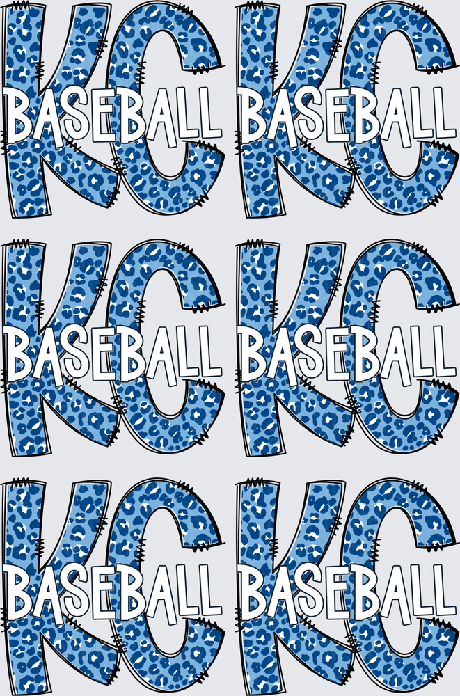 Baseball Mom Leopard Print Blue Pattern Design