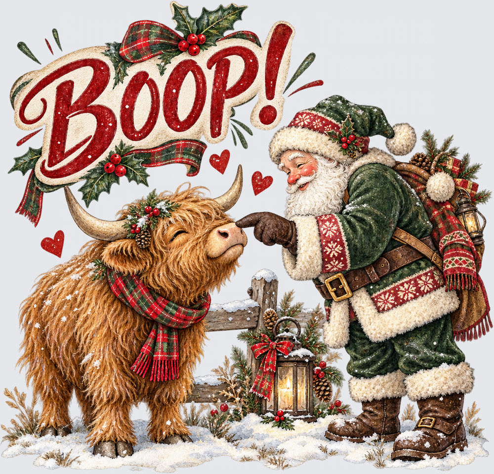 Boop Santa Highland Cow