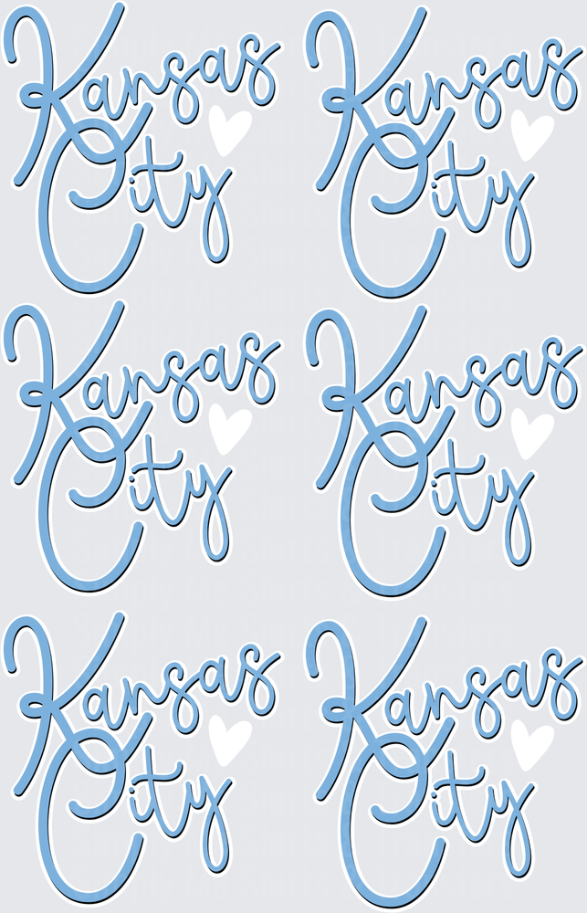 Kansas City Blue Script Lettering Pattern
