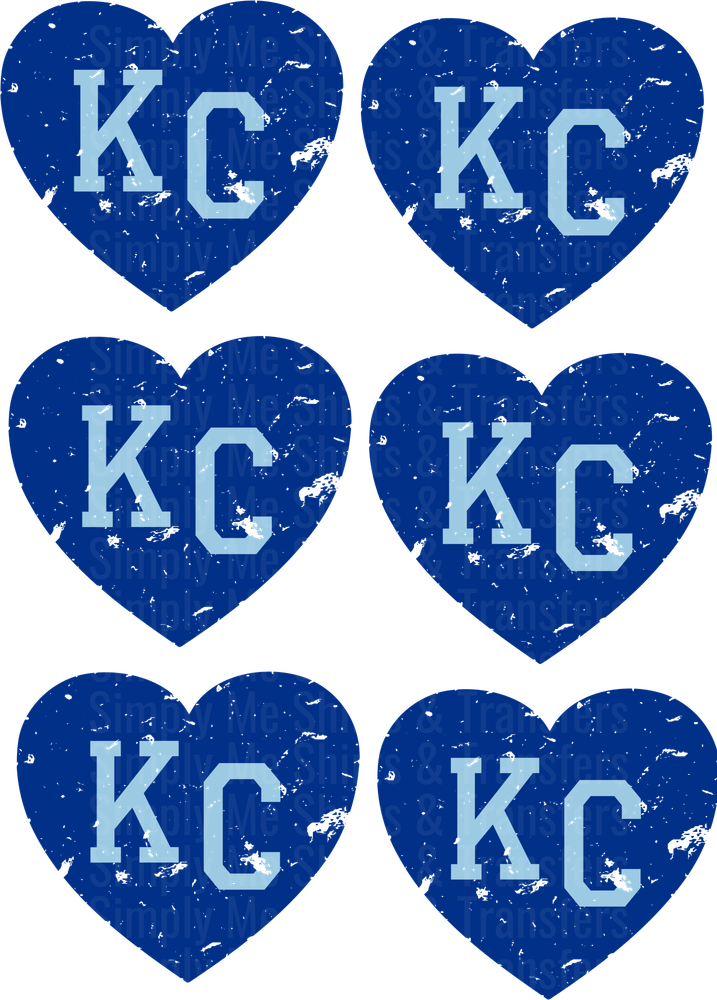KC Heart Vintage Distressed Kansas City Blue