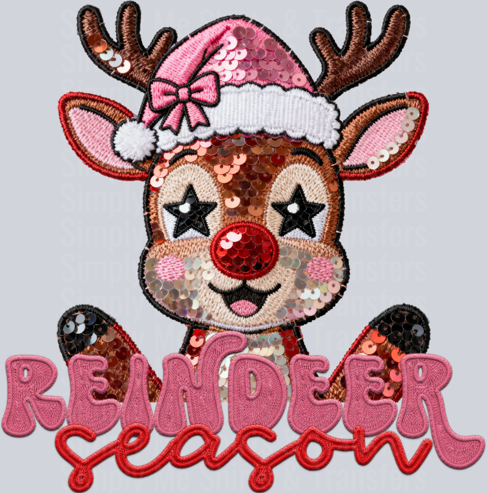 reindeer season faux sequin