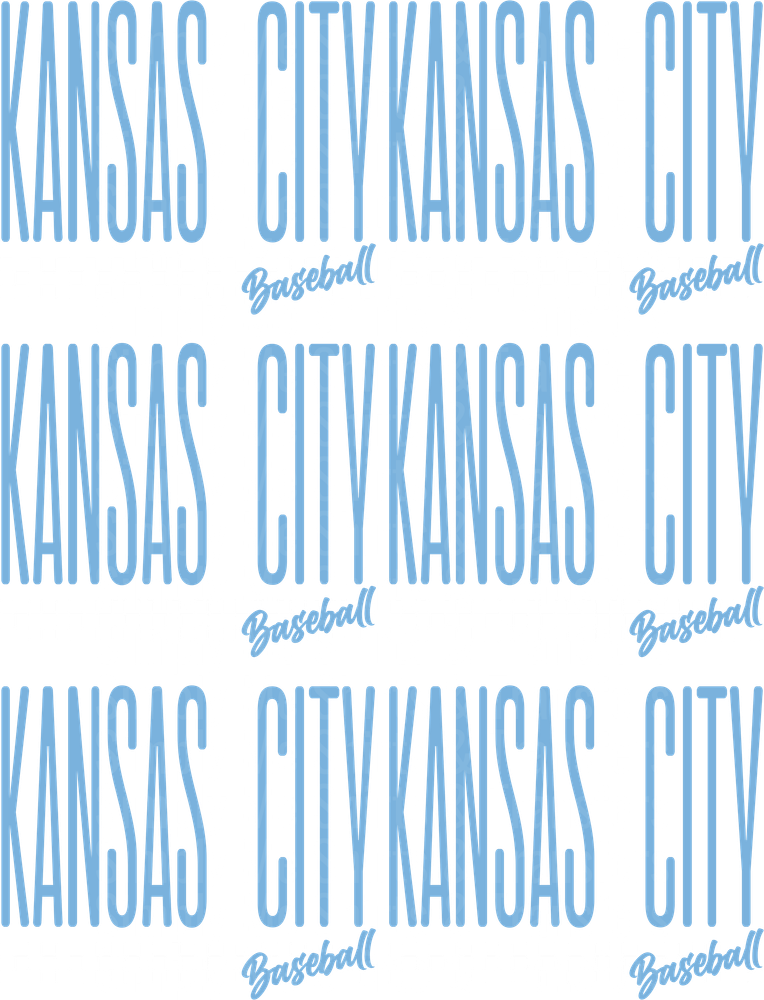 Kansas City Baseball Typography Pattern in Blue