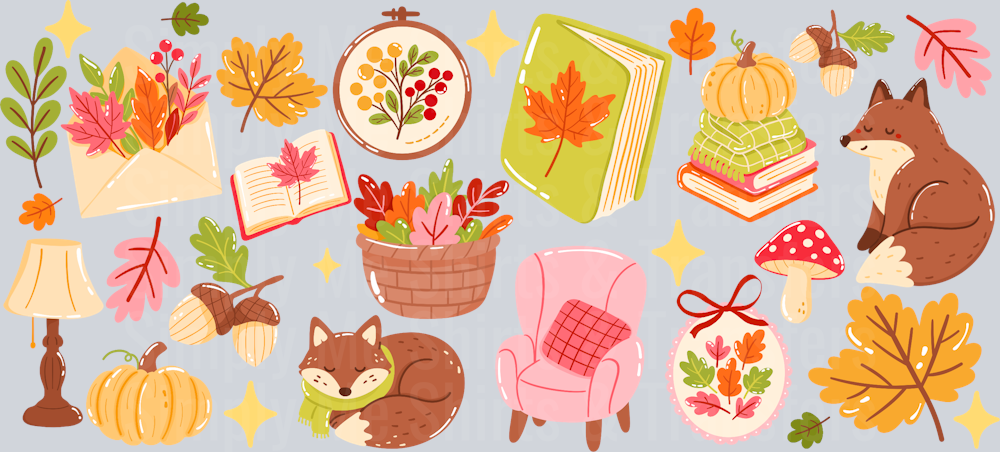 Cozy Fall Fox 16oz glass wrap