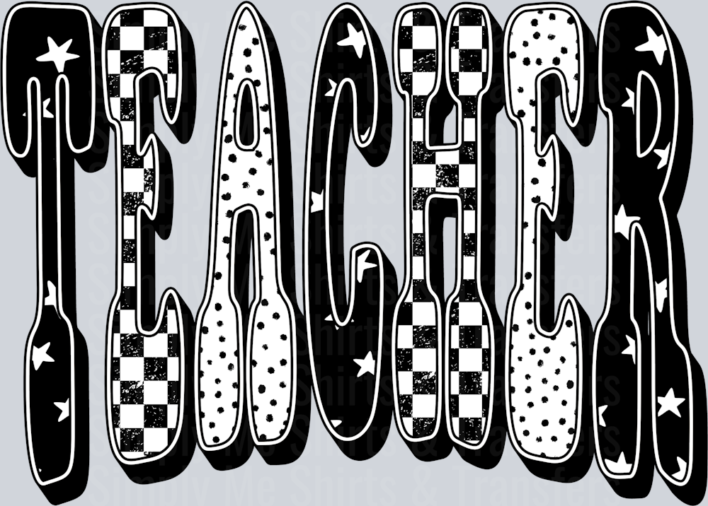 TEACHER BLACK CHECKERED