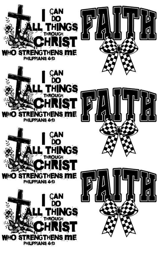 Faith/ I can do all things 36 inch gang sheet