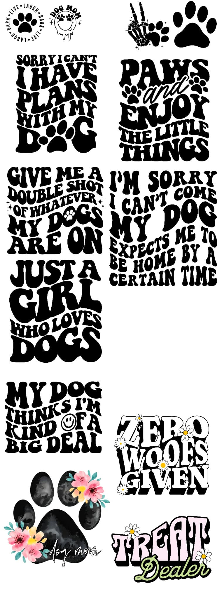 Dog Life 60 inch premade gangsheet