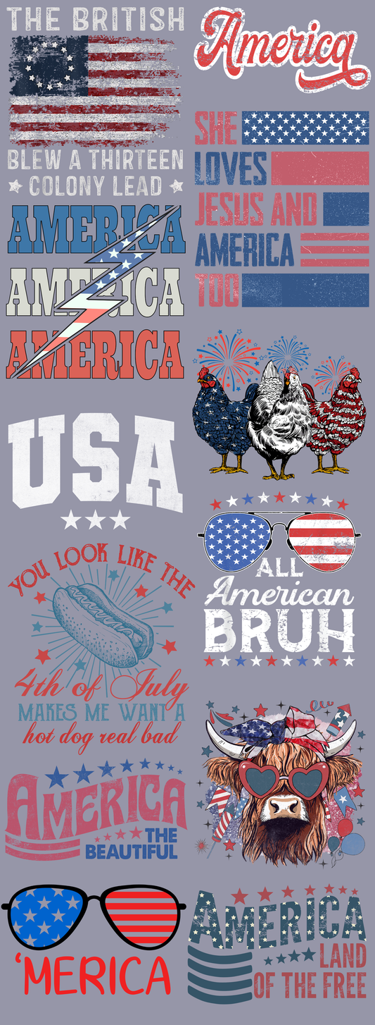 4th of July 60 inch premade gangsheet