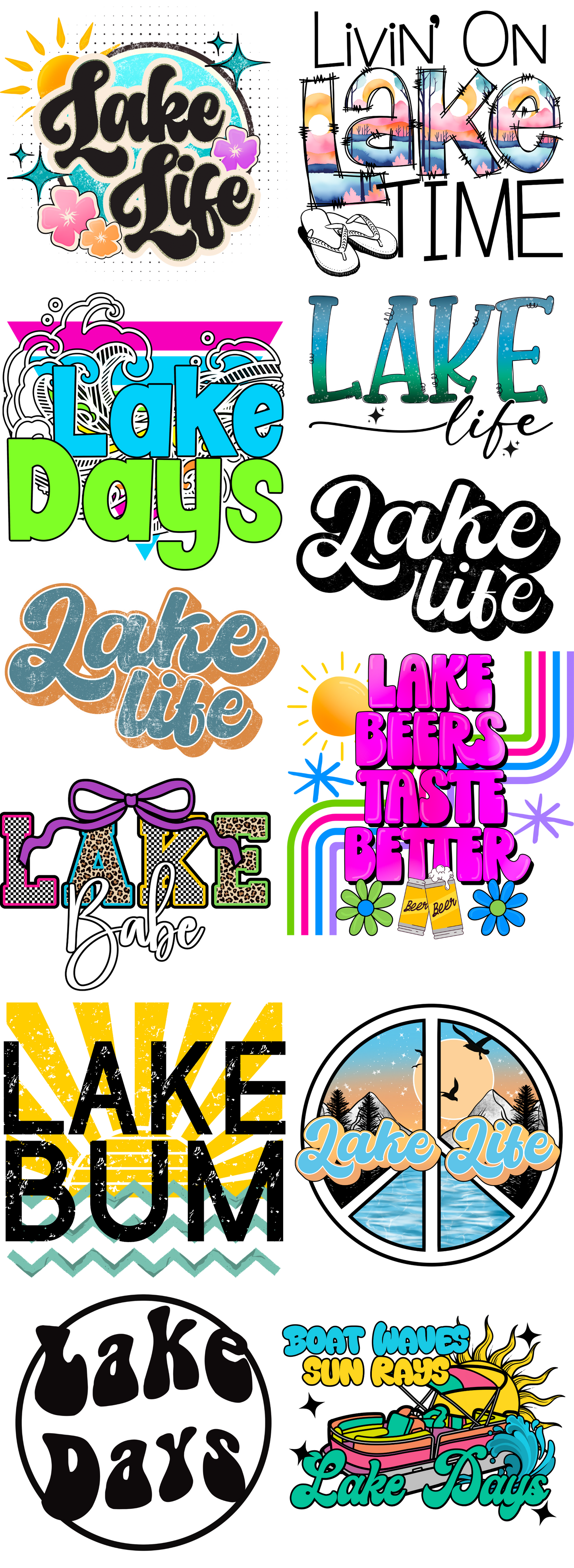 Lake Life 60 inch premade gangsheet