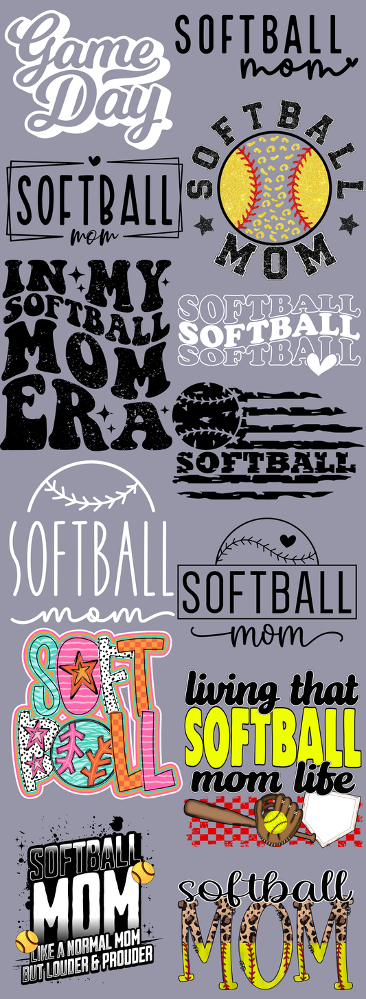 Softball Gameday 60 inch premade gangsheet