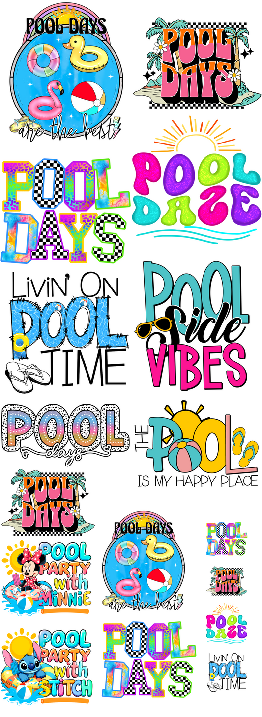 Pool Days 60 inch premade gangsheet