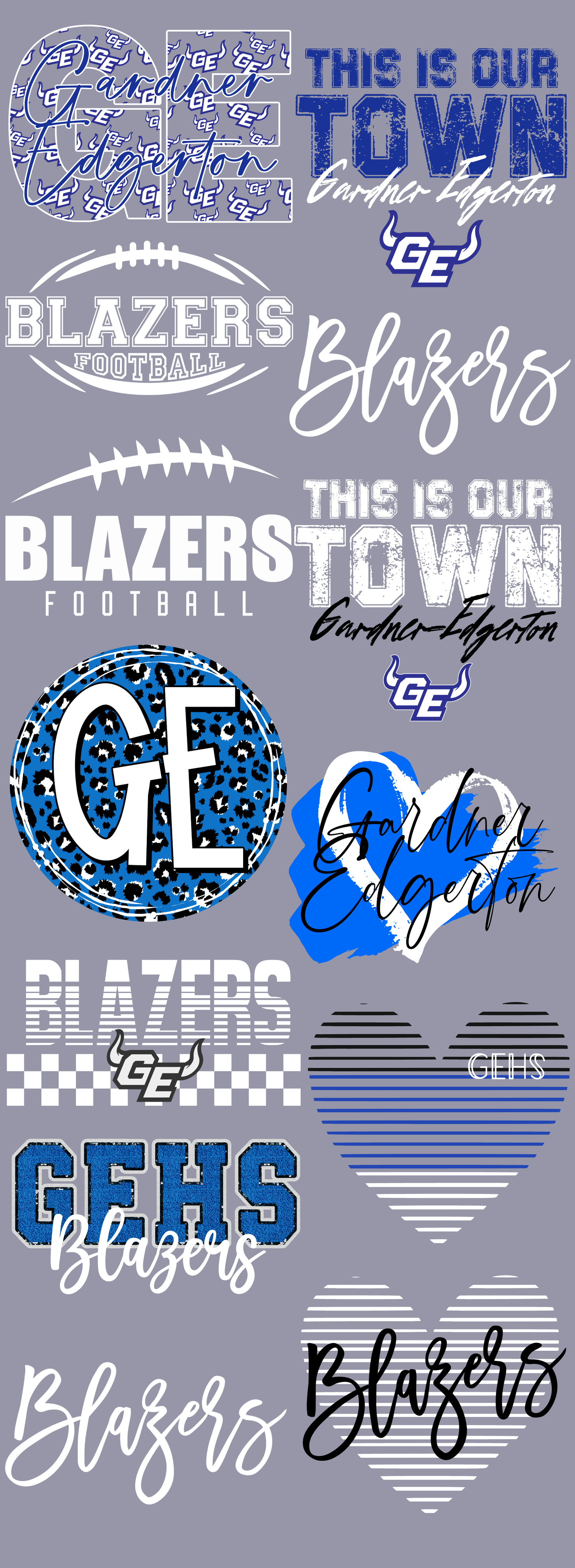Blazers 2 Gameday 60 inch premade gangsheet