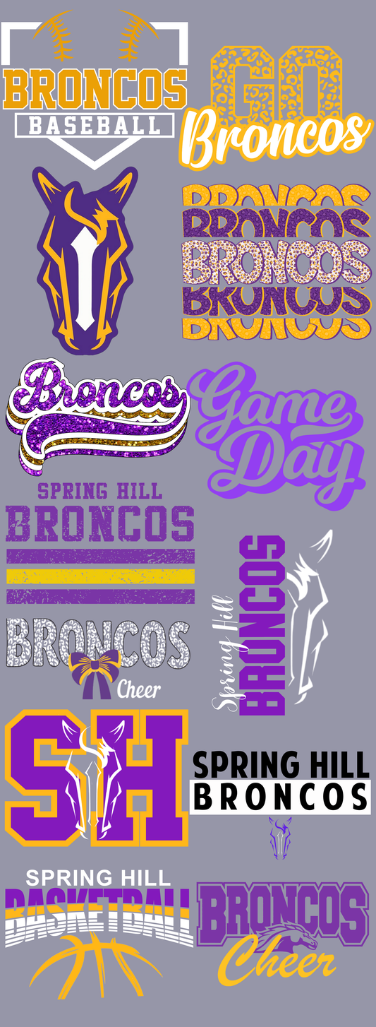 Broncos Gameday 60 inch premade gangsheet
