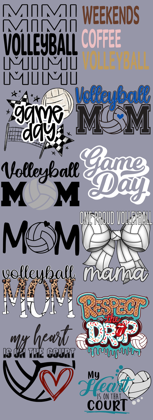 Volleyball Gameday 60 inch premade gangsheet