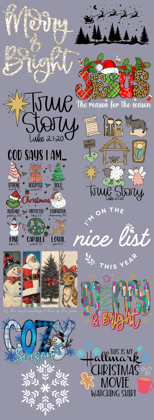 Christmas  60 inch premade gangsheet