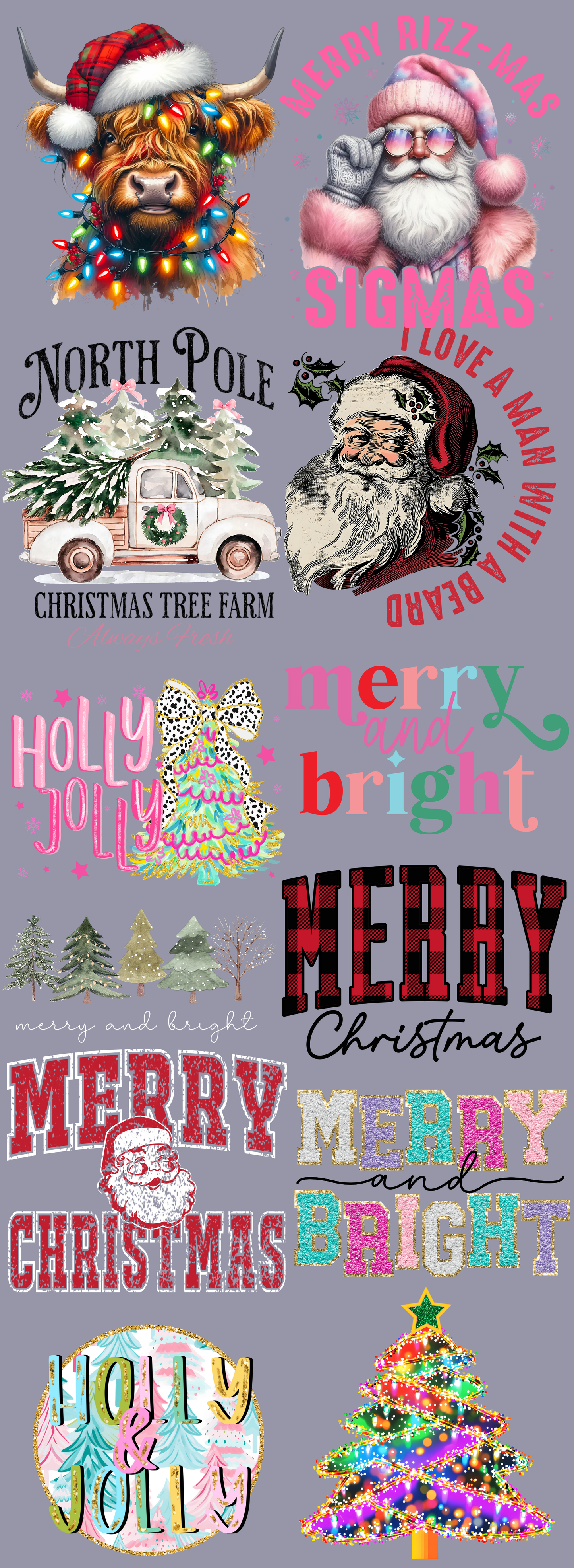 Christmas  60 inch premade gangsheet