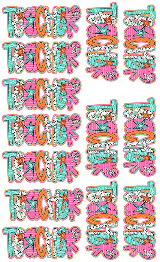 Teacher star 36 inch gang sheet