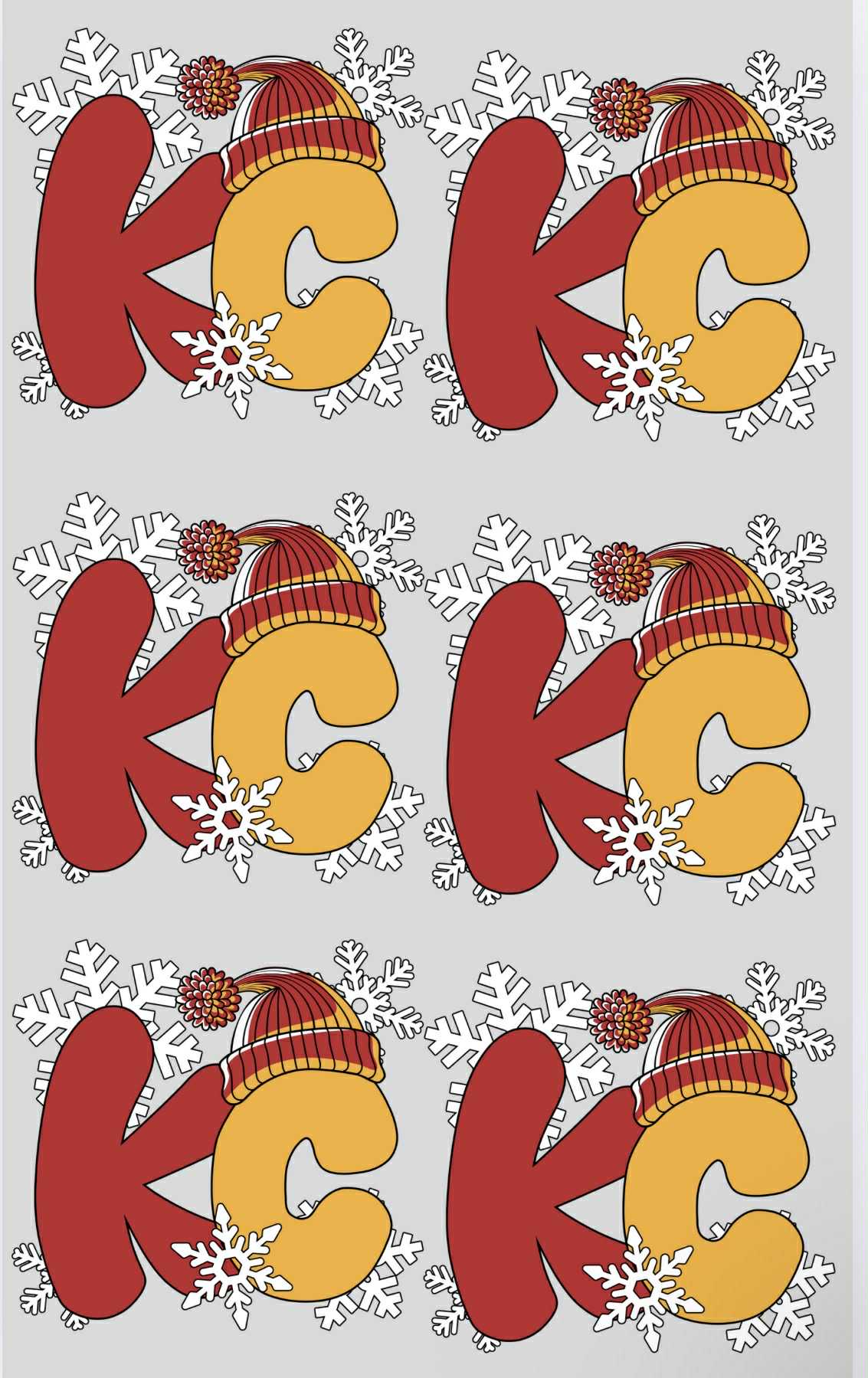 Premade Gang Sheet Chiefs 11/7 Christmas