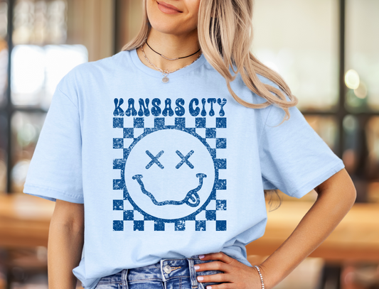 Kansas City Smile Grunge Retro Royal