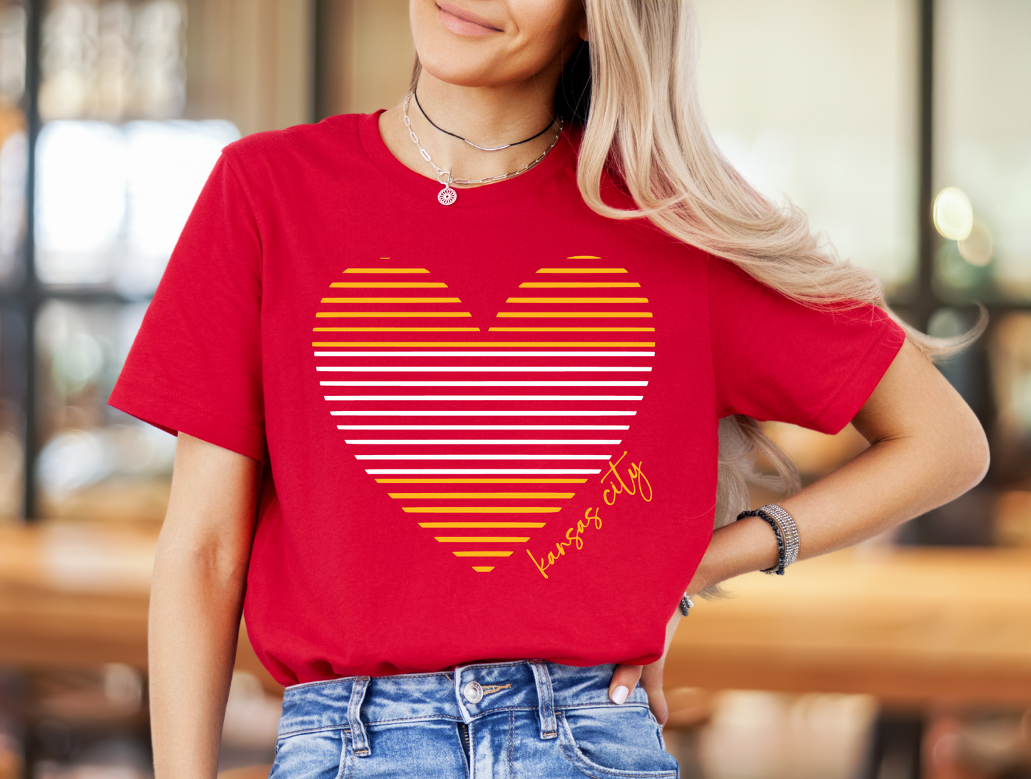 KC Heart Gold and White