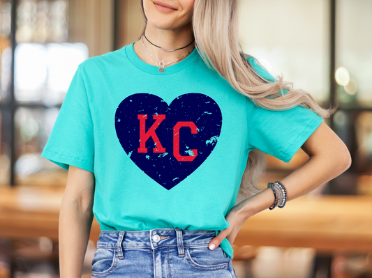 KC Heart red and blue