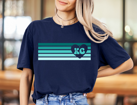 Kansas City Heart Stripes Teals