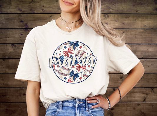 Mama Circle Baseball Bows