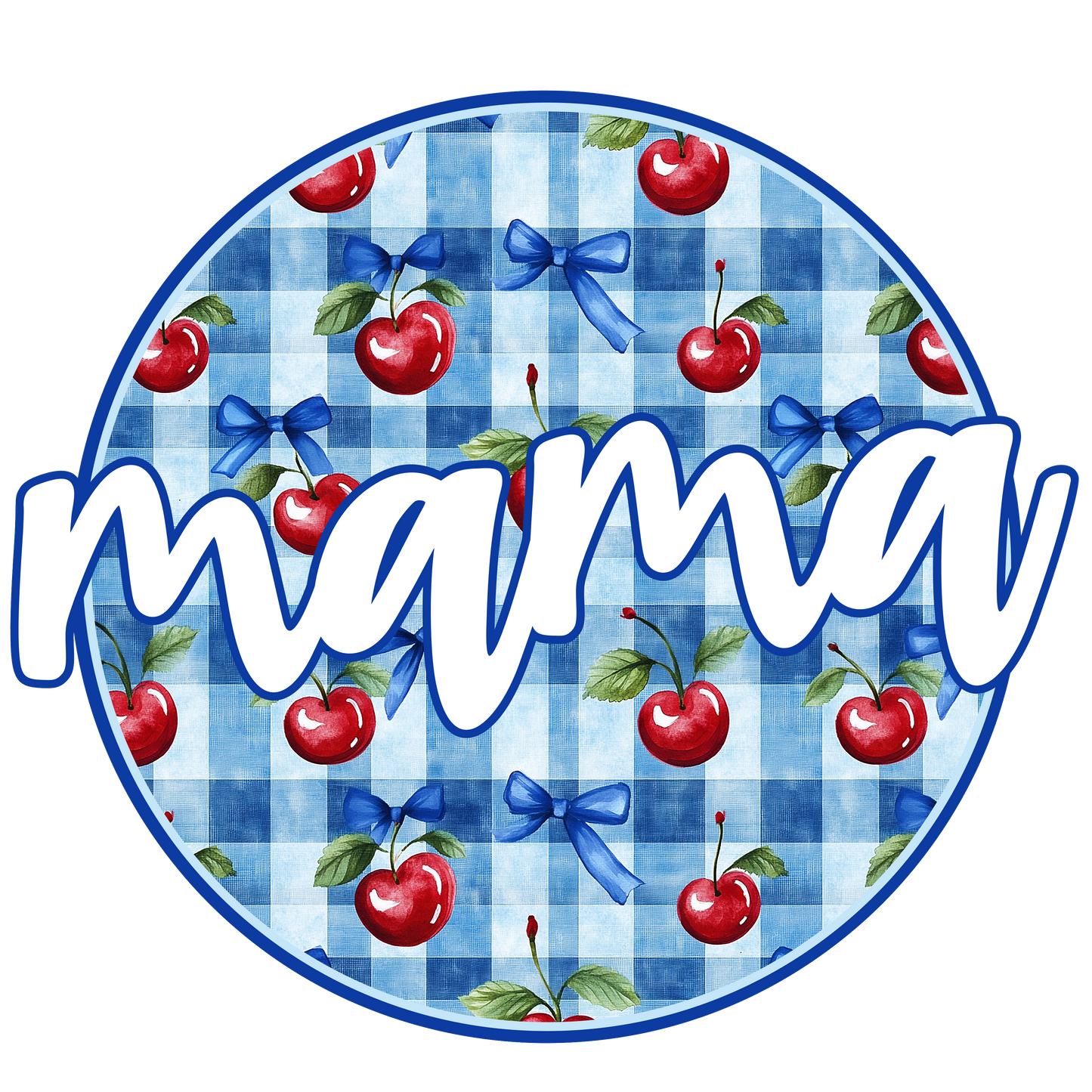 Mama Circle Cherries Gingham