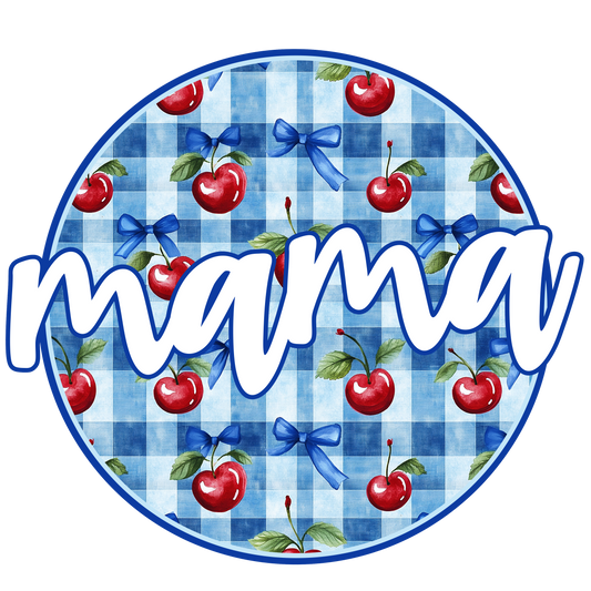 Mama Circle Cherries Gingham