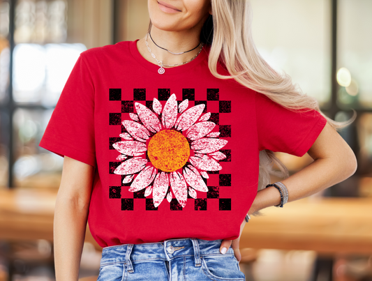 Retro Sunflower Black and White