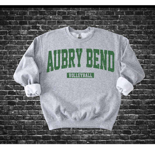 Aubrey Bend Middle School Volleyball Green Text