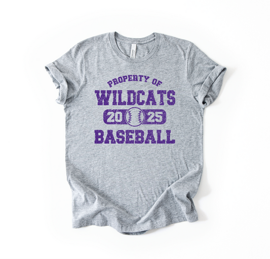 Property of Wildcats 2025 Purple Lettering